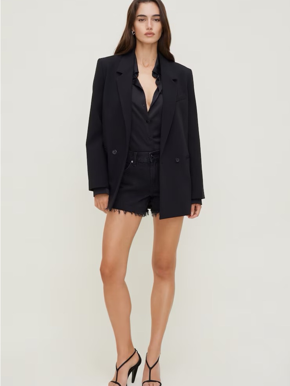 Black Single-Button Blazer Jacket